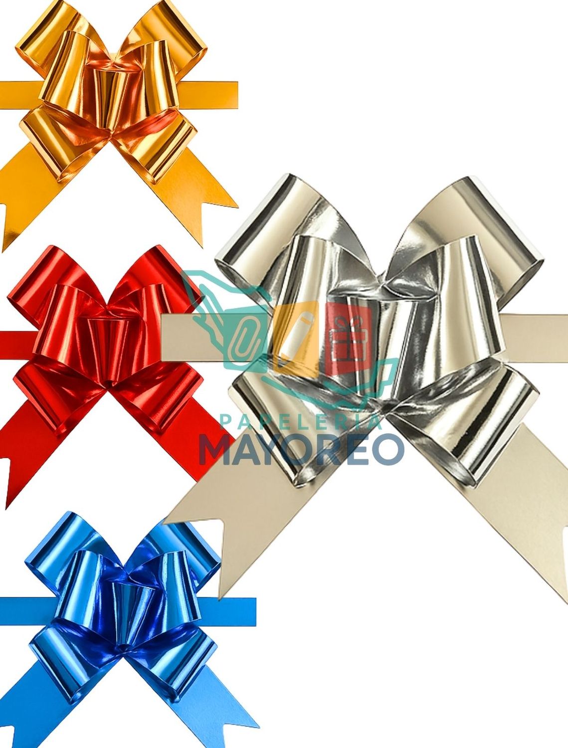 Moños c/50 Grande Metálico Liso Ribocel