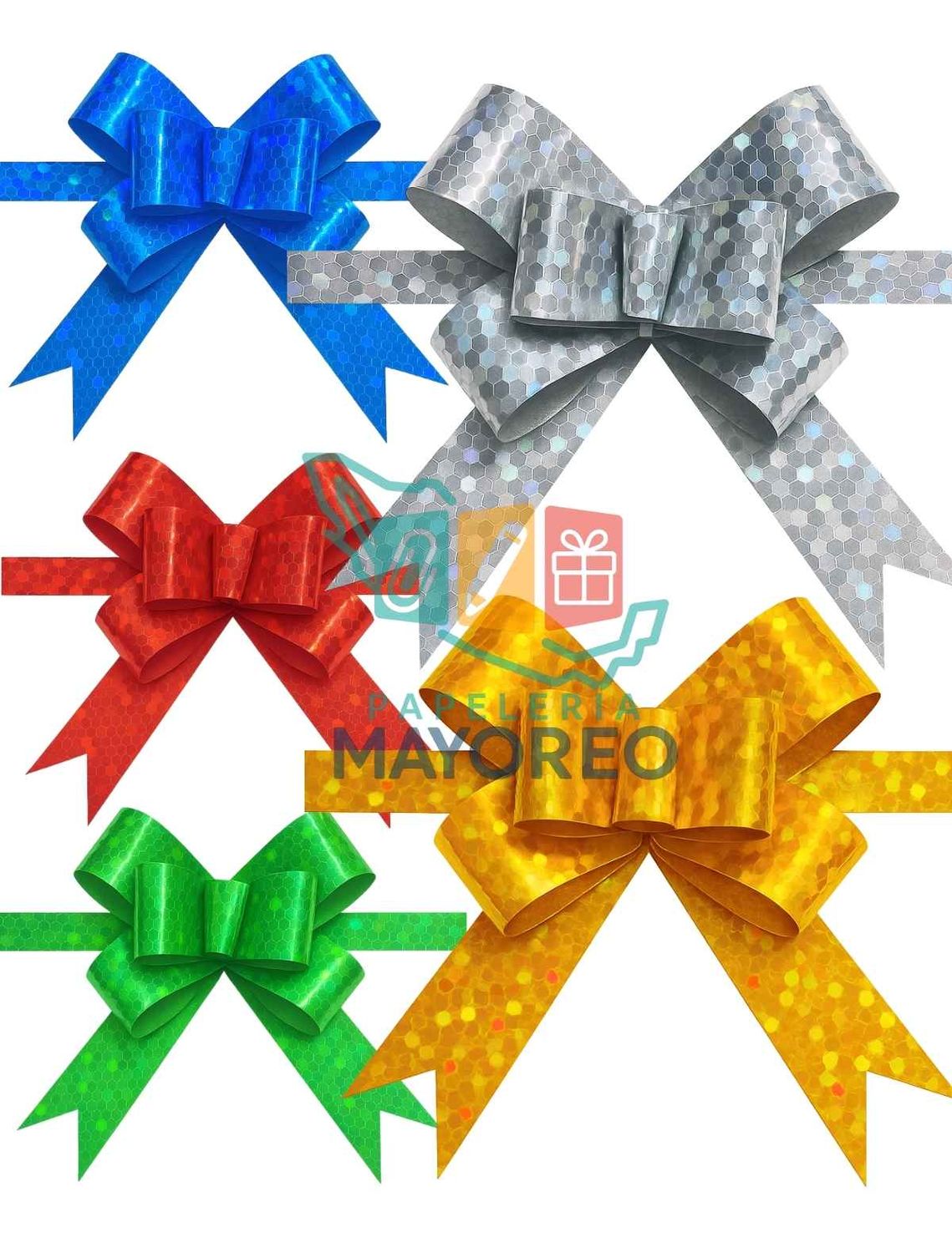 Moños c/50 Holográfico Panal Med Surtido