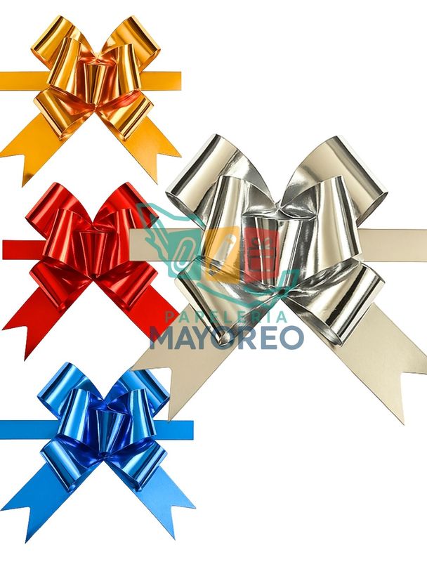 Moños c/50 Med. Metálico Liso Ribocel