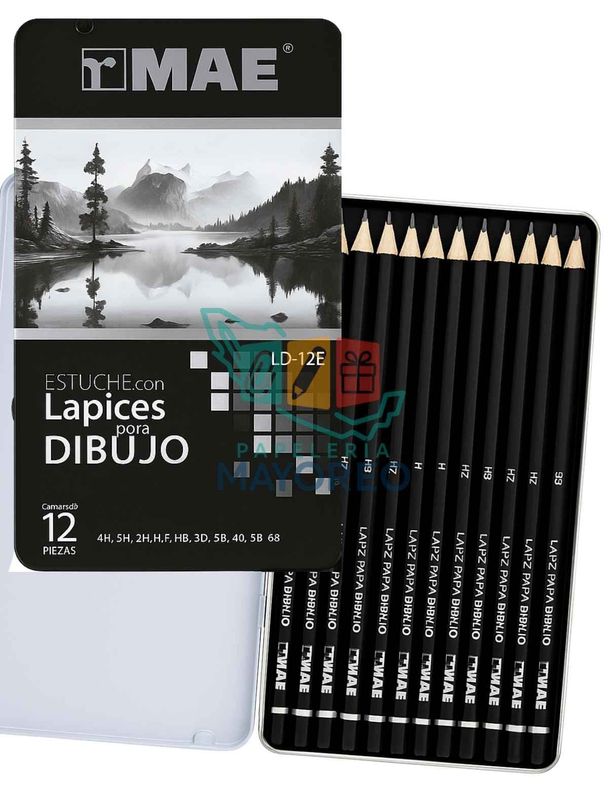 Estuche MAE LD-12E – Lápices para Dibujo c/12 Piezas