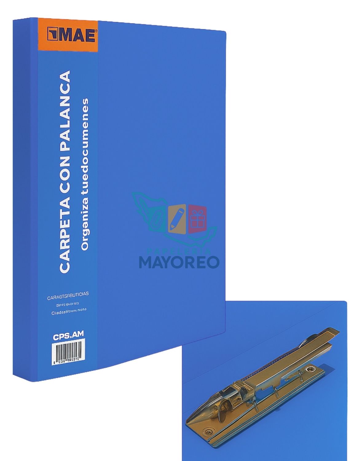 Carpeta de palanca Azul  MAE de plástico