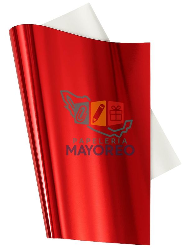 Papel Metálico Liso Rojo c/10 Pliegos 70×53 cm