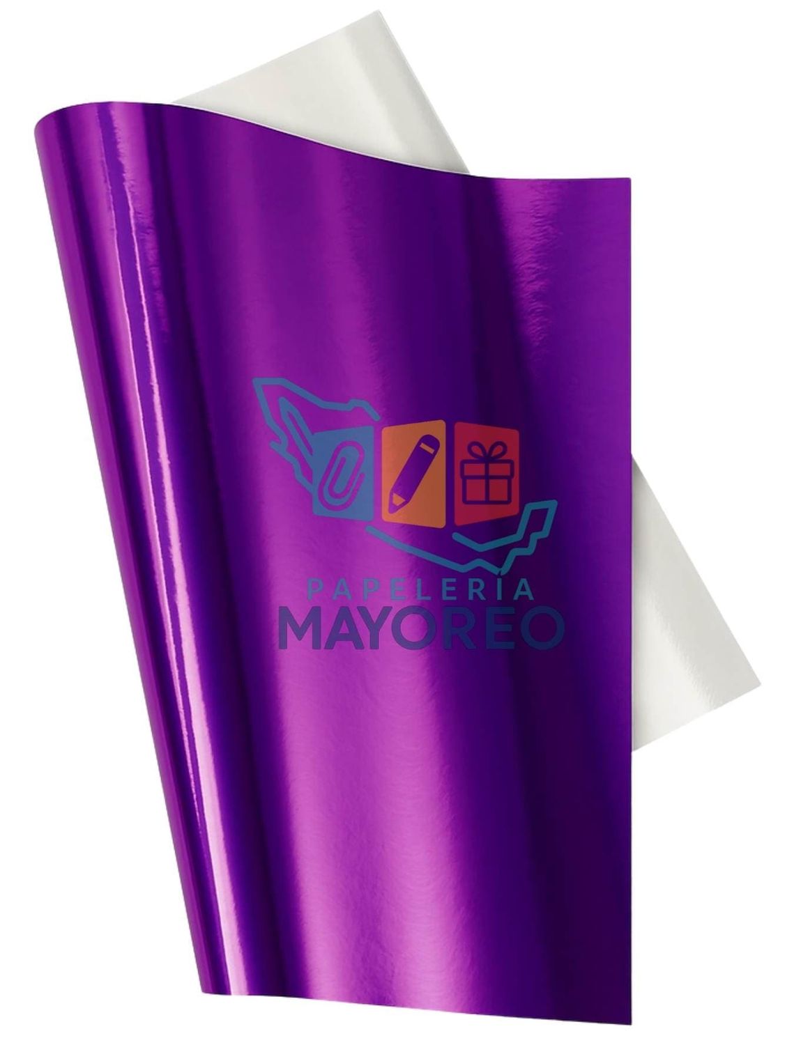 Papel Metálico Liso Morado c/10 Pliegos 70×53 cm