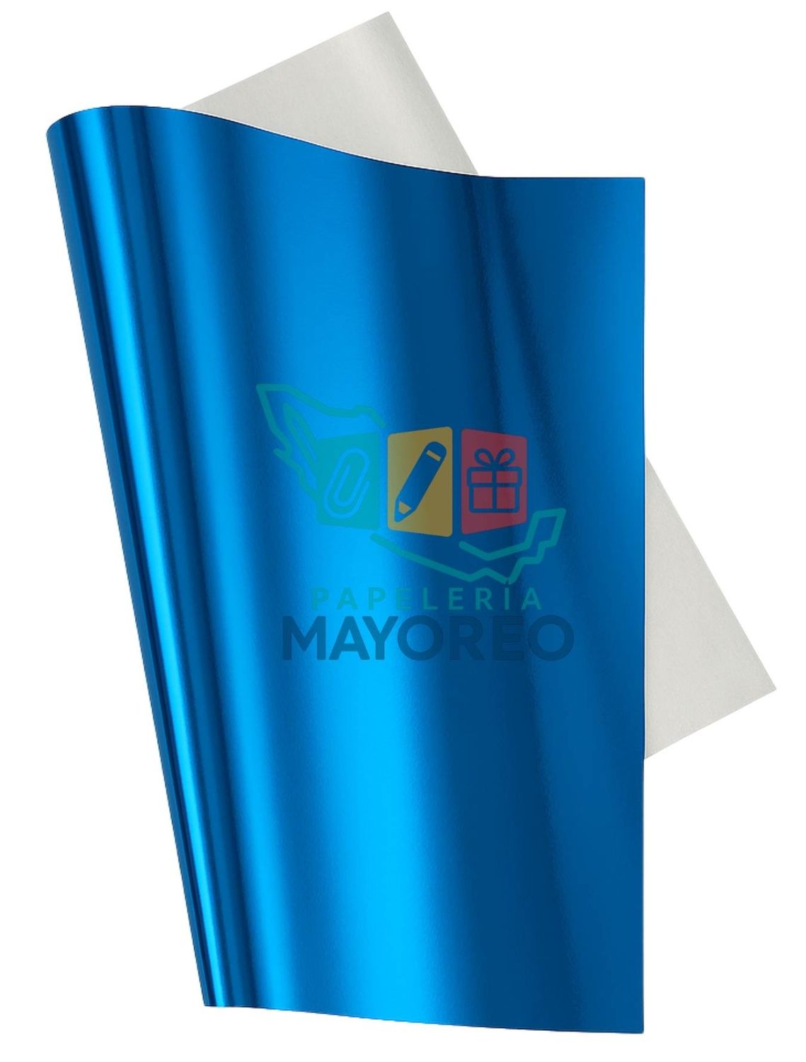 Papel Metálico Liso Azul c/10 Pliegos 70×53 cm