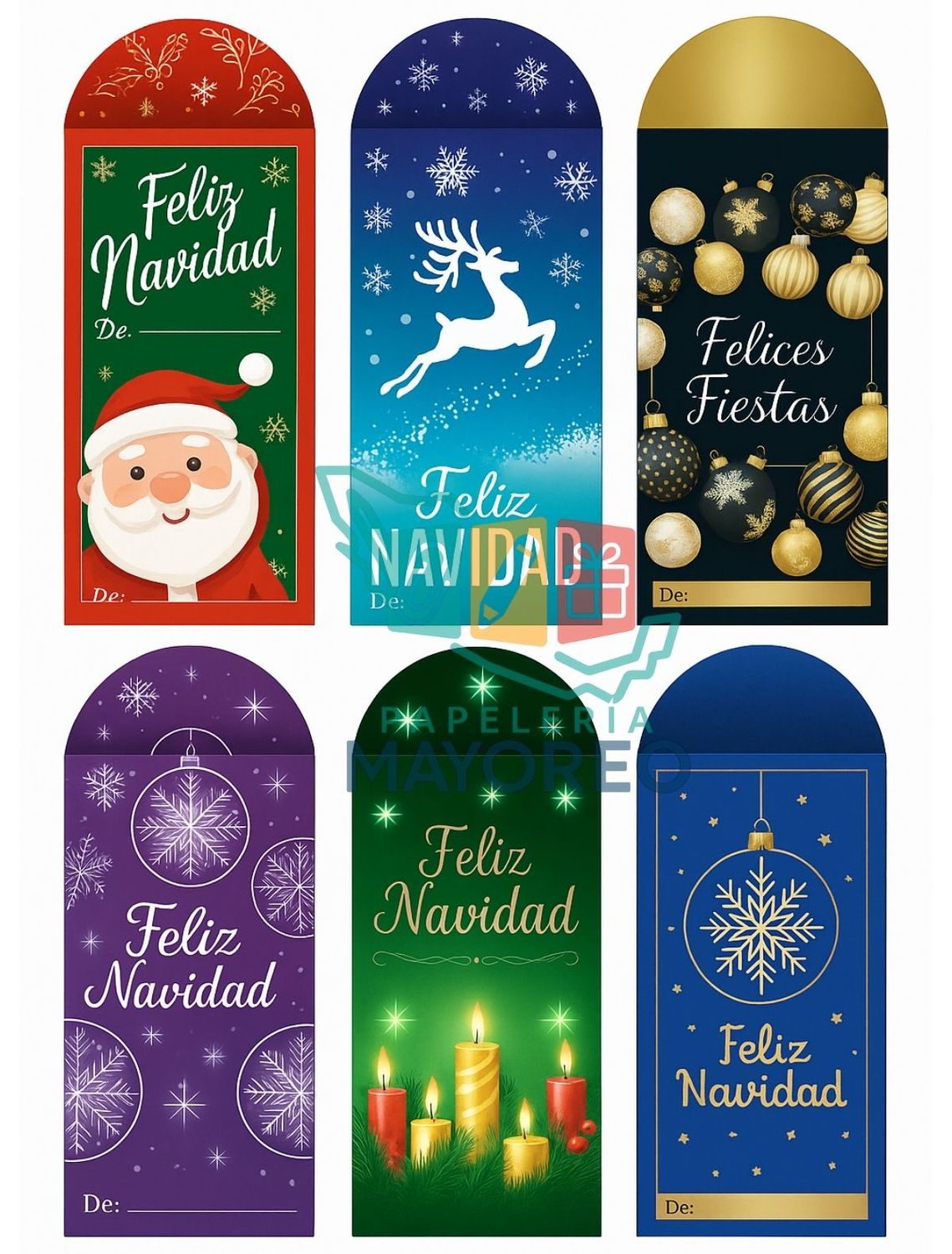 Sobres Navideños c/12 para Dinero