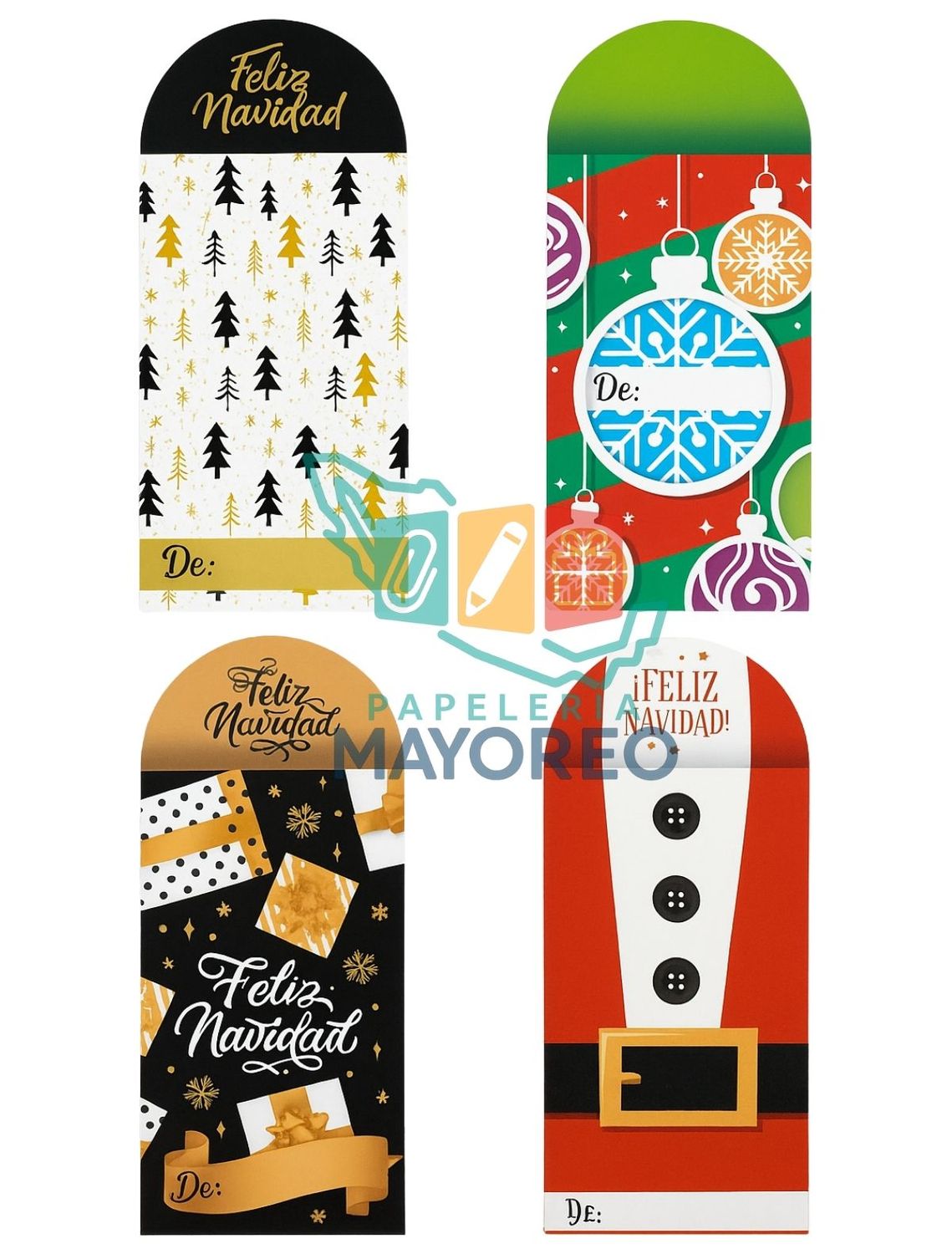 Sobres Navideños c/12 para Dinero