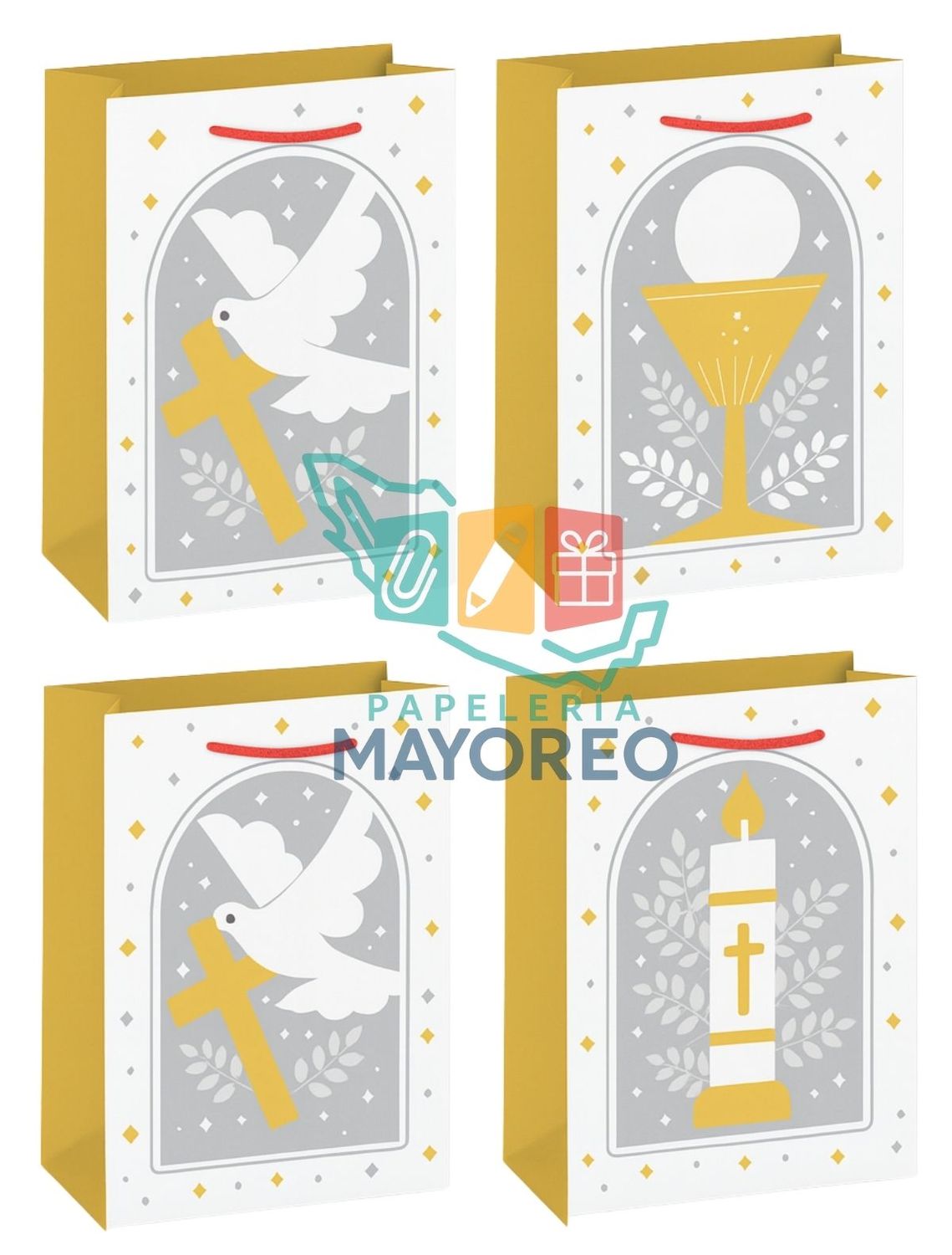 Bolsas c/8 Grandes 36×25 cm Blanca Comunión