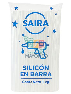 Silicón delgado en barra Saira 1 kg.