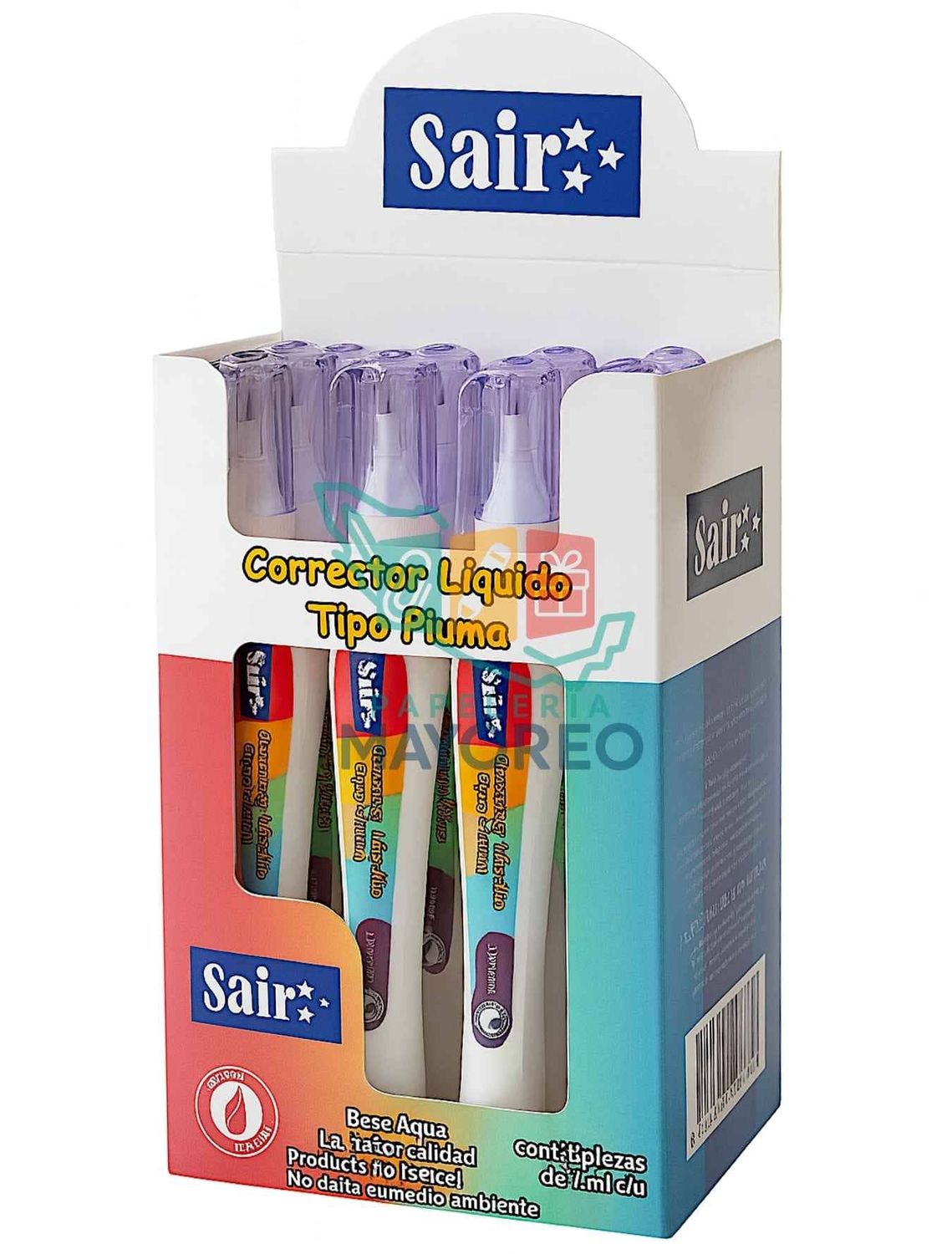 Corrector Líquido Tipo Pluma Saira Caja c/12