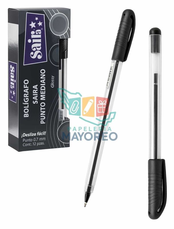Bolígrafo Saira Punto 0.7 mm c/12 Piezas Negro Bolígrafo Saira Punto 0.7 mm c/12 Piezas Negro