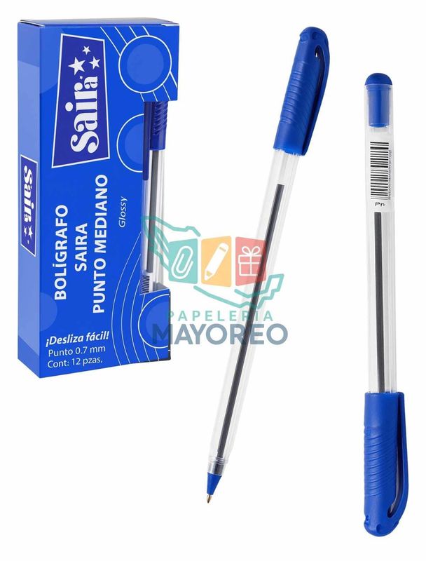Bolígrafo Saira Punto 0.7 mm c/12 Piezas Azul Bolígrafo Saira Punto 0.7 mm c/12 Piezas Azul