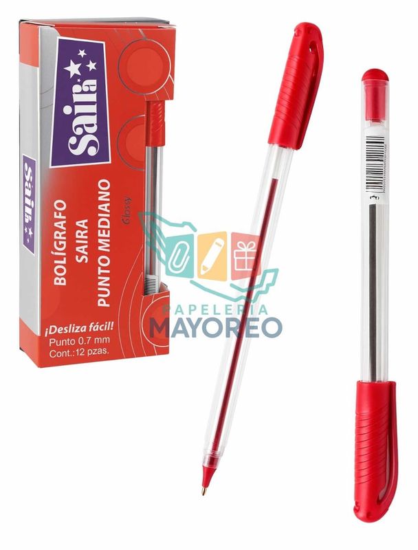 Bolígrafo Saira Punto 0.7 mm c/12 Piezas Rojo Bolígrafo Saira Punto 0.7 mm c/12 Piezas Rojo