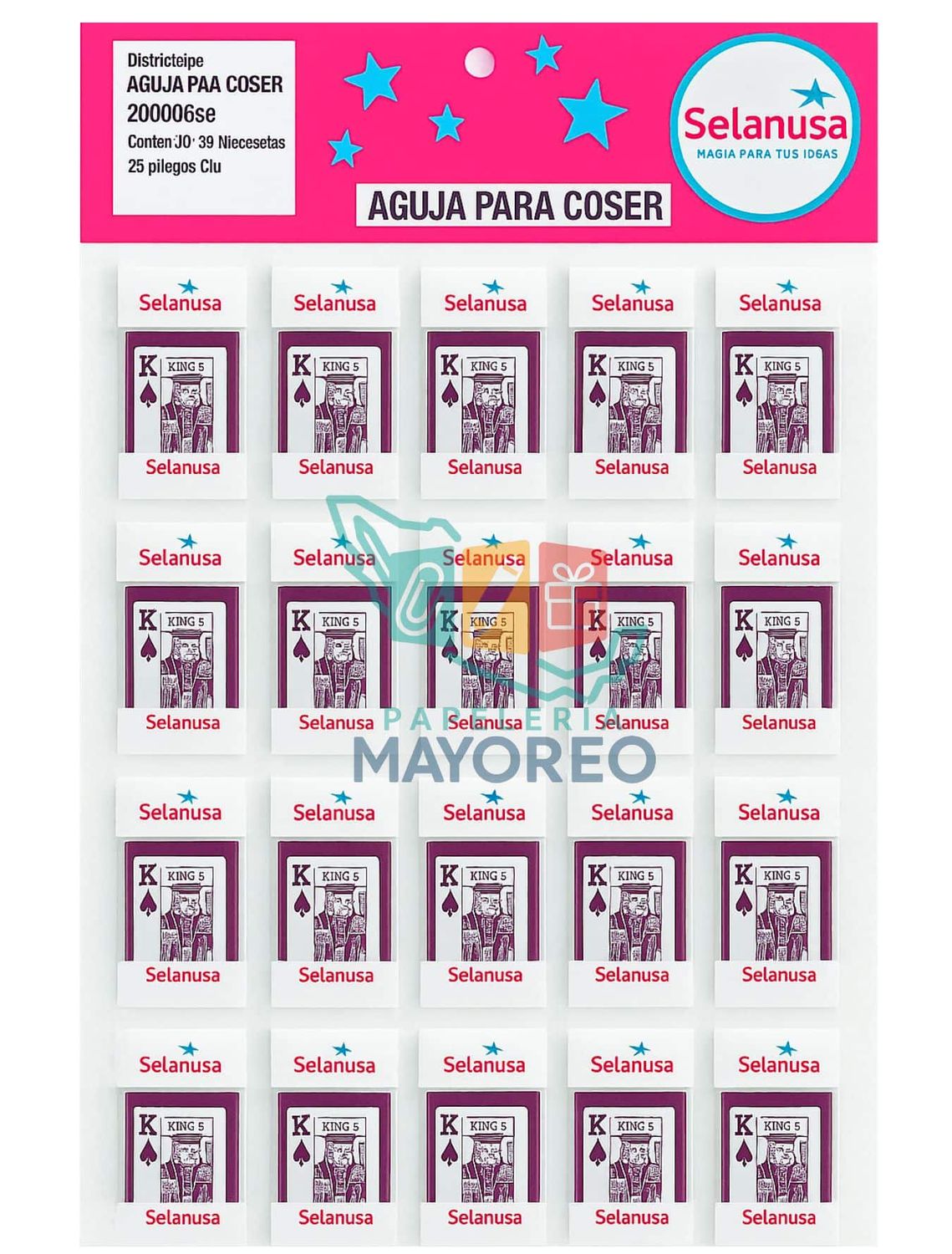 Aguja con Ojo Dorado c/20 sobres (25 agujas por sobre)