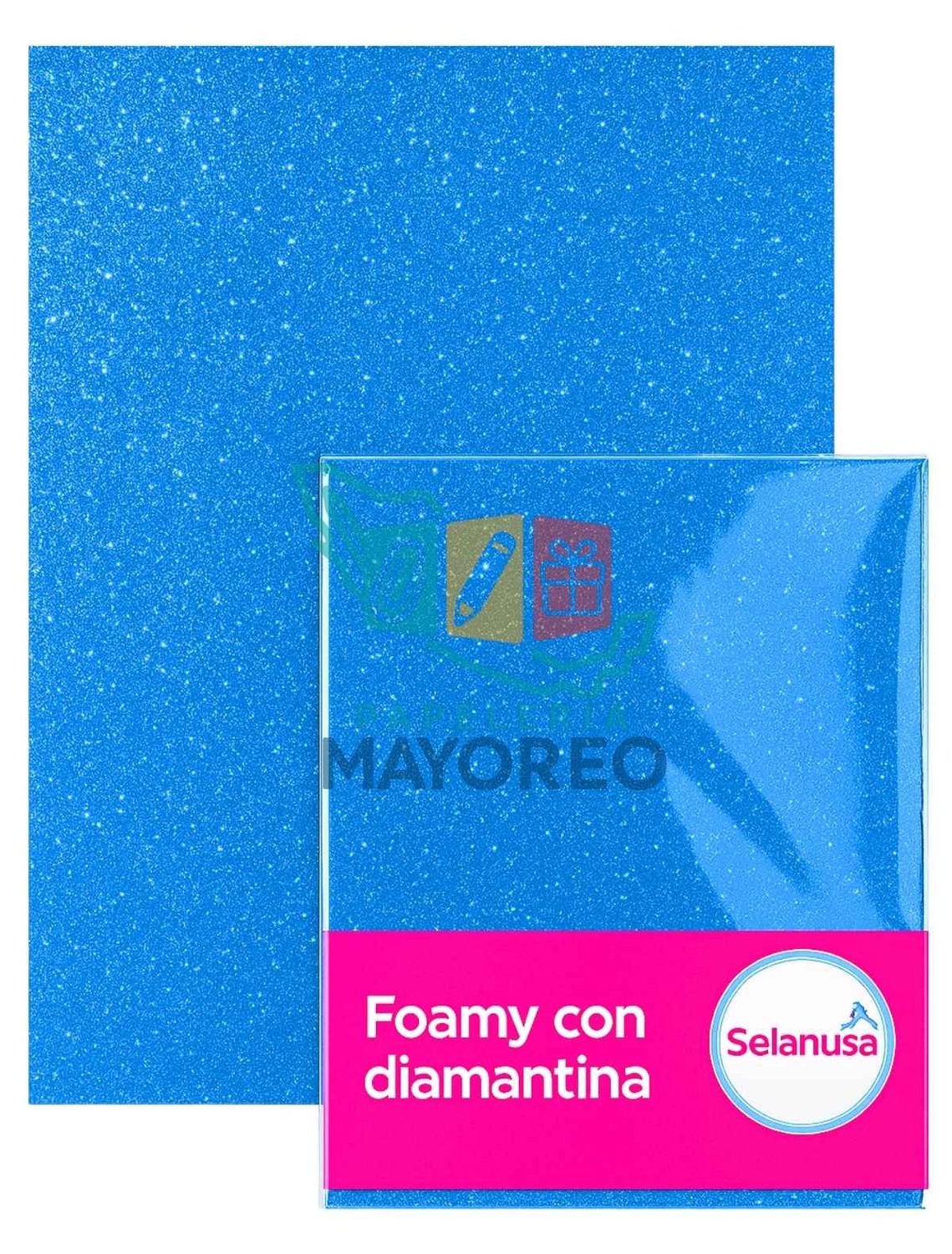 Foamy con Diamantina Turquesa 237 (43×56 cm) Paq c/5
