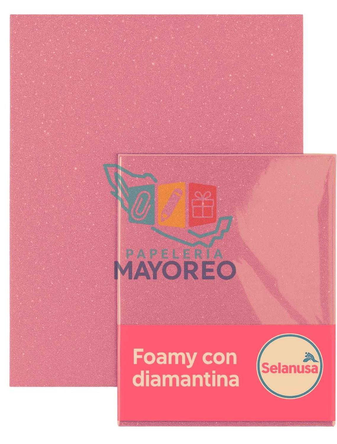 Foamy con Diamantina Rosa 109 (43×56 cm) Paq c/5 Foamy con Diamantina Rosa 109 (43×56 cm) Paq c/5