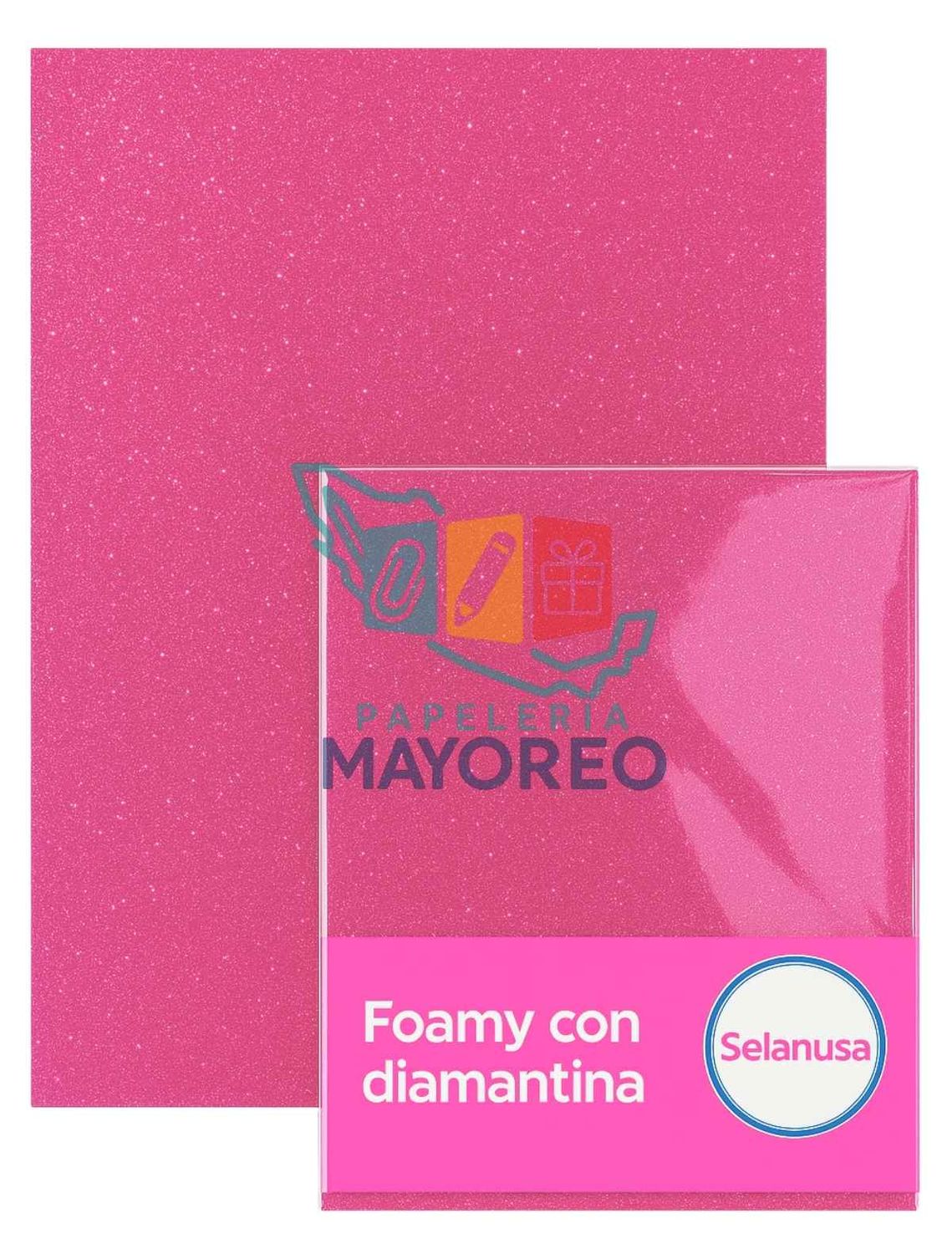 Foamy con Diamantina Fiusha 233 (43×56 cm) Paq c/5