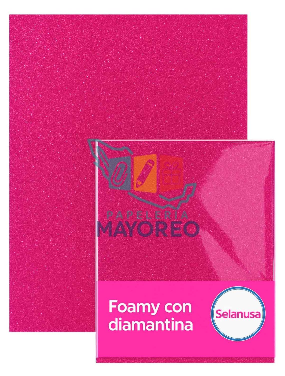 Foamy con Diamantina Rosa Mex 222 (43×56 cm) Paq c/5