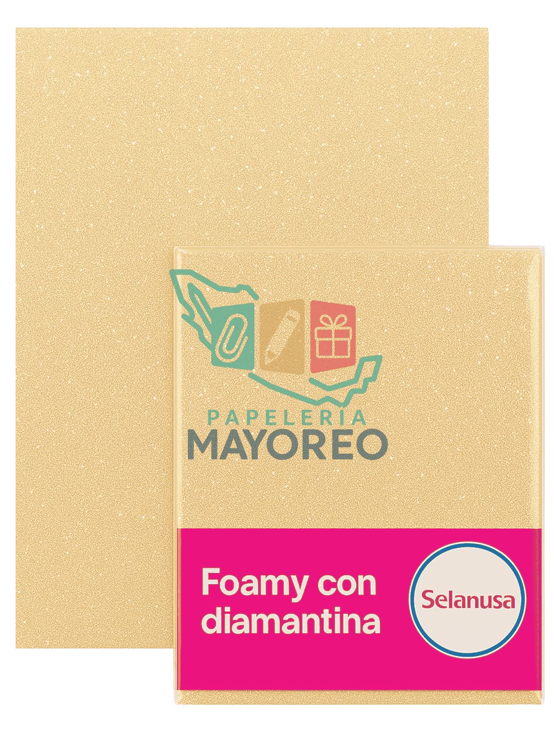 Foamy con Diamantina Carne 235 (43×56 cm) Paq c/5