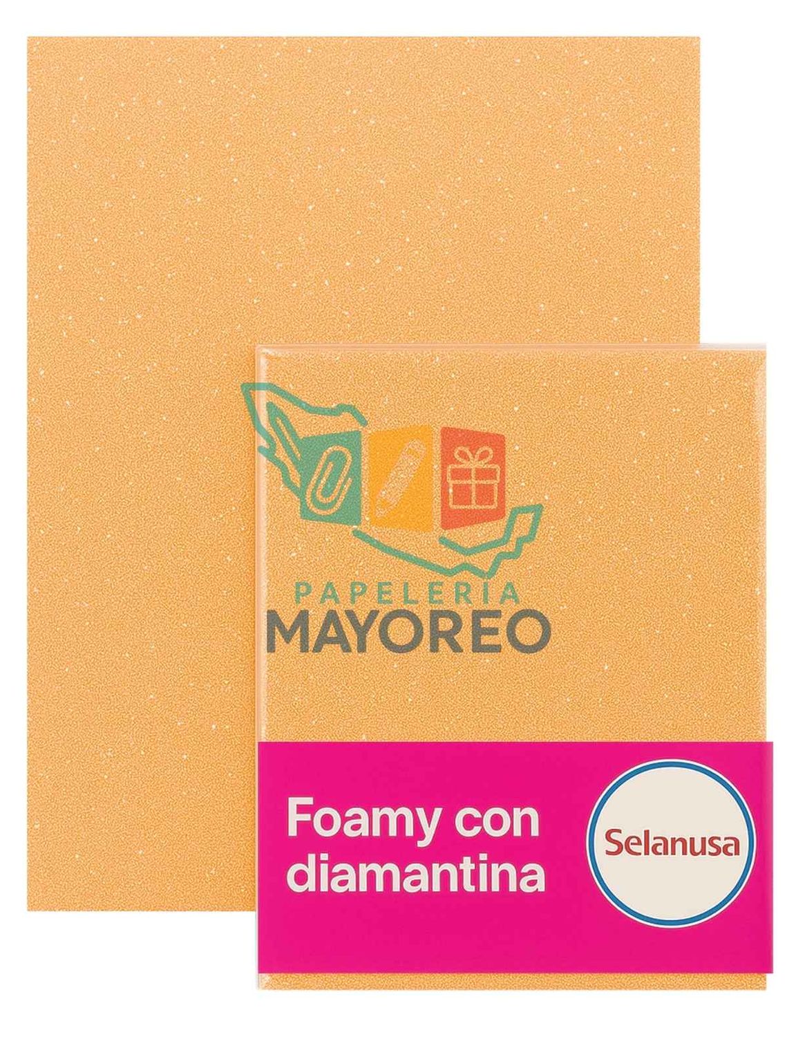 Foamy con Diamantina Melon 210 (43×56 cm) Paq c/5