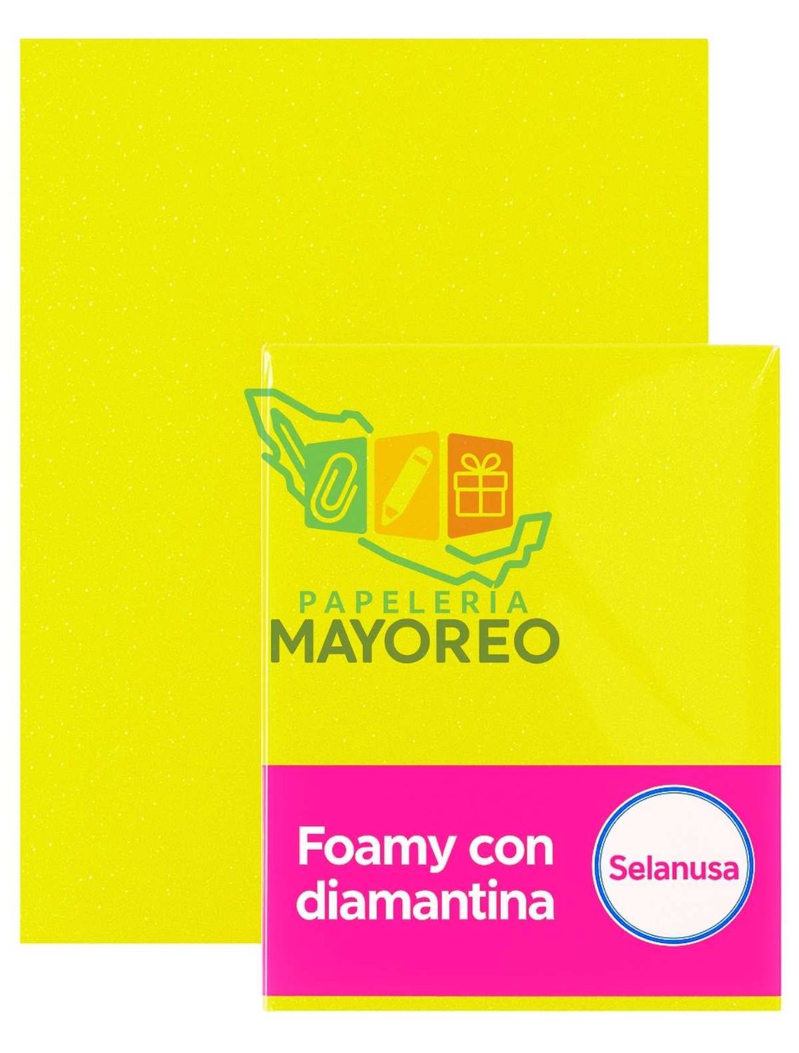 Foamy con Diamantina Canario (43×56 cm) Paq c/5