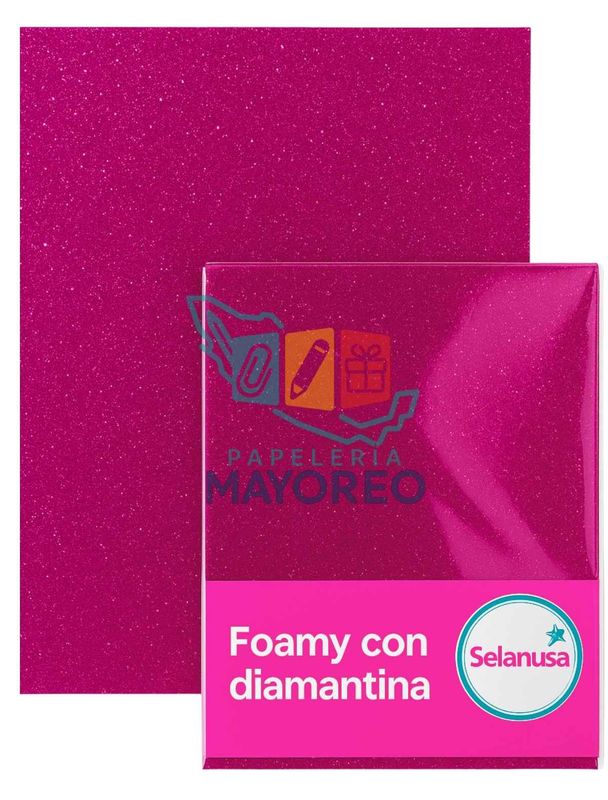 Foamy con Diamantina Fiusha (43×56 cm) Paq c/5