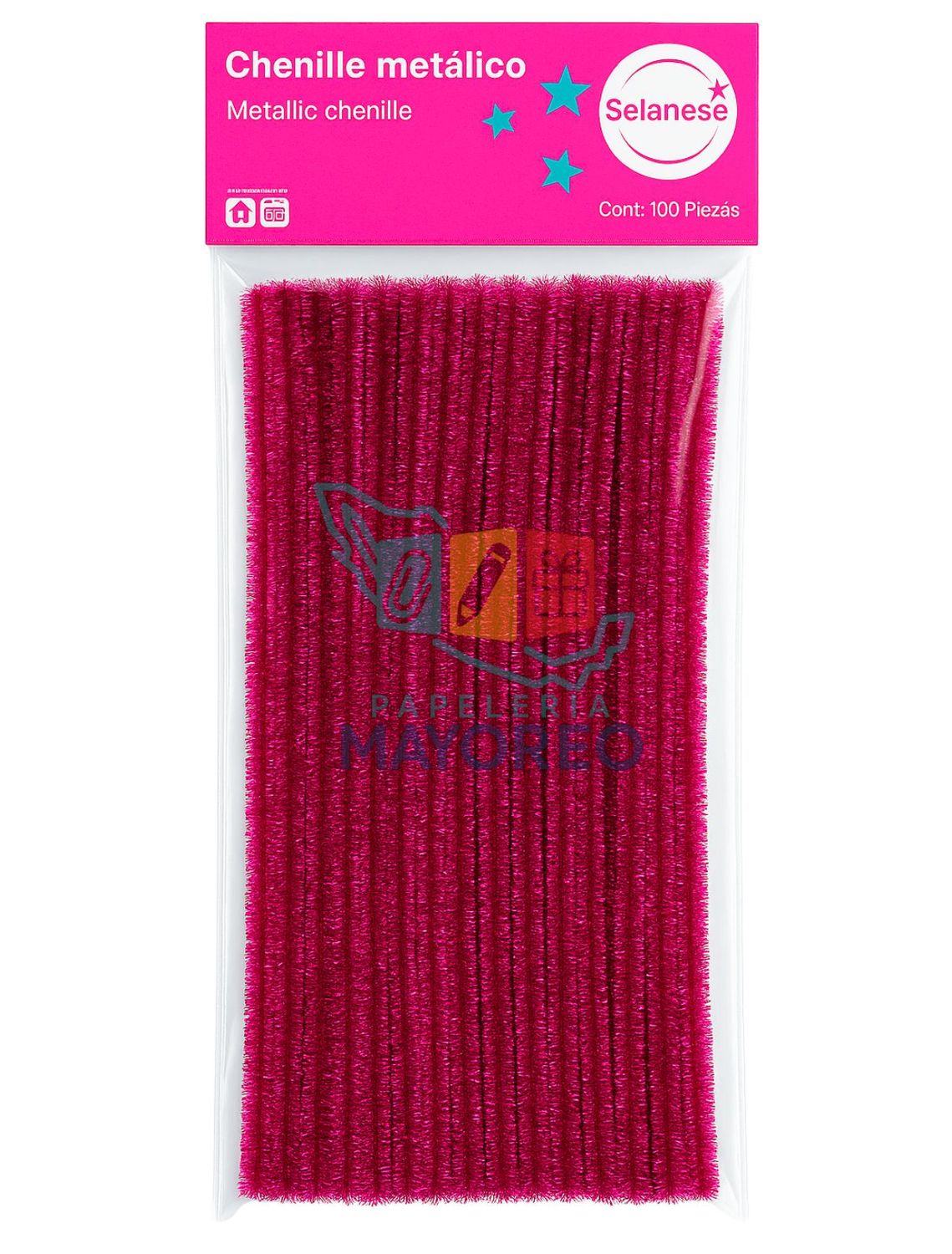 Limpiapipas c/100 Fucsia Metálico