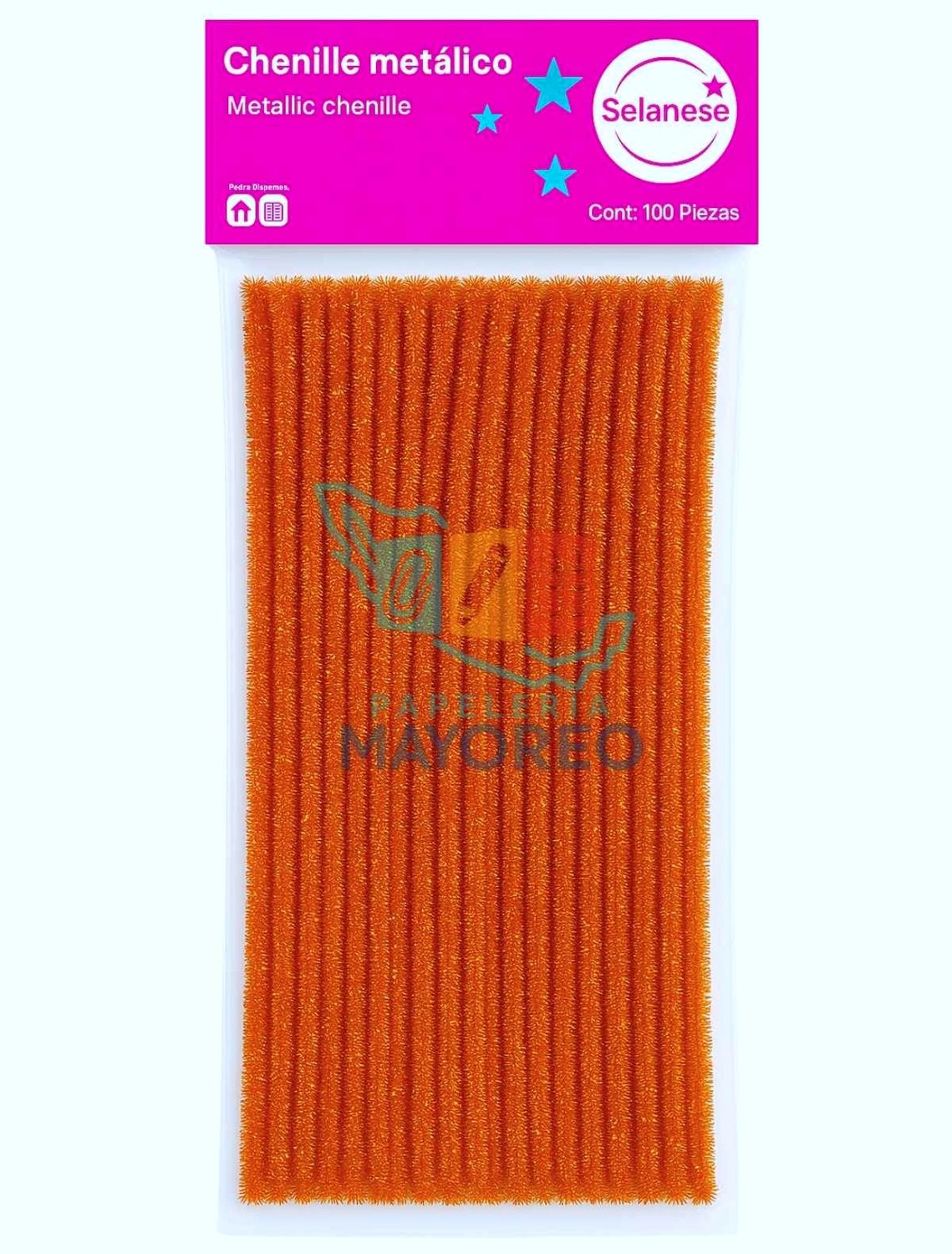 limpiapipas c/100 metalico naranja