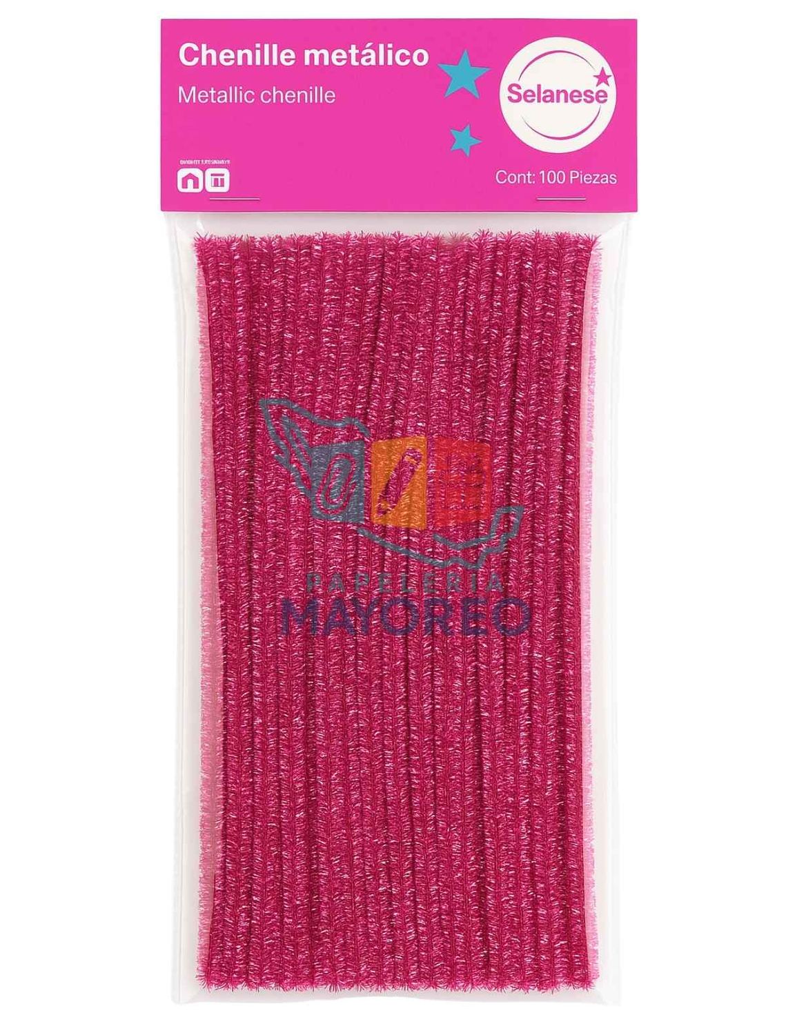 limpiapipas metalico rosa  c/100