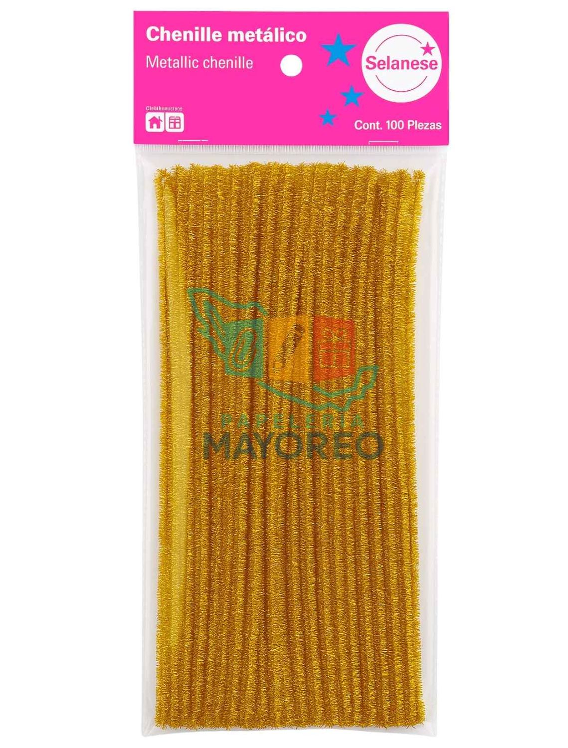 Limpiapipas c/100 metálico dorado