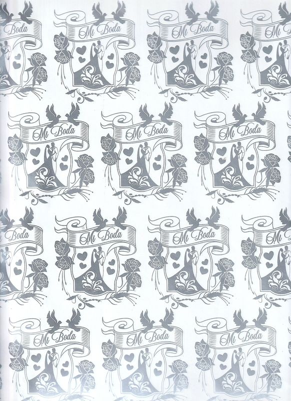 Papel de regalo c/10 pzas Boda