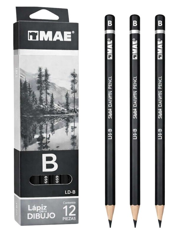 Lápiz B de dibujo c/12 MAE
