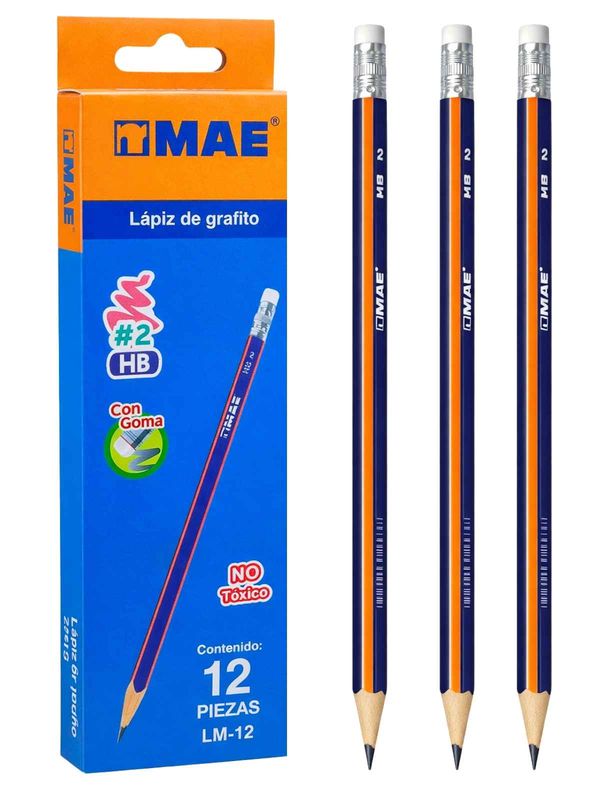 Lápiz MAE LM-12 Triangular Mayoreo (Caja con 12 pzas)