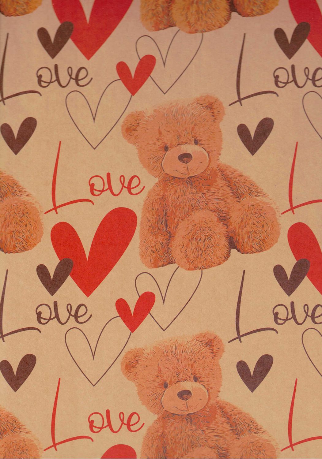 Papel de Regalo San Valentin Kraft C/10pzs Mod. A1 Papel de Regalo San Valentin Kraft C/10pzs Mod. A1