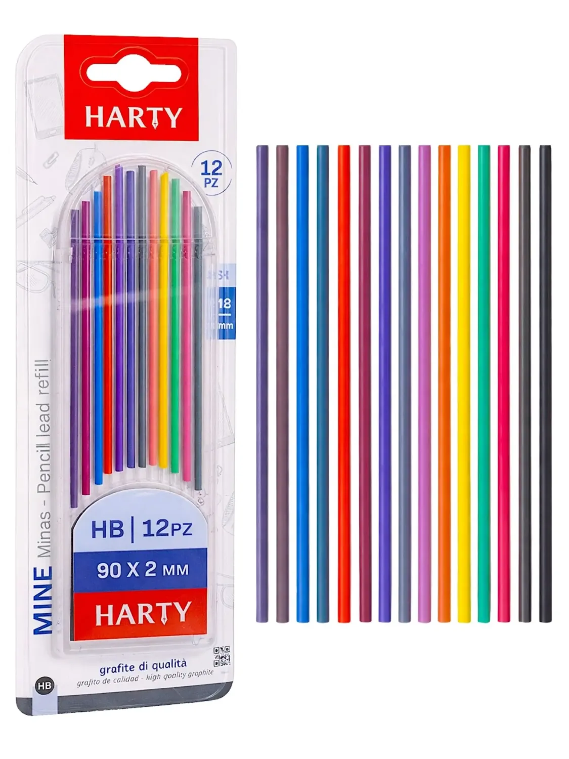 Minas HB 2mm (12 pzas) Mayoreo | Distribuidora Mérida