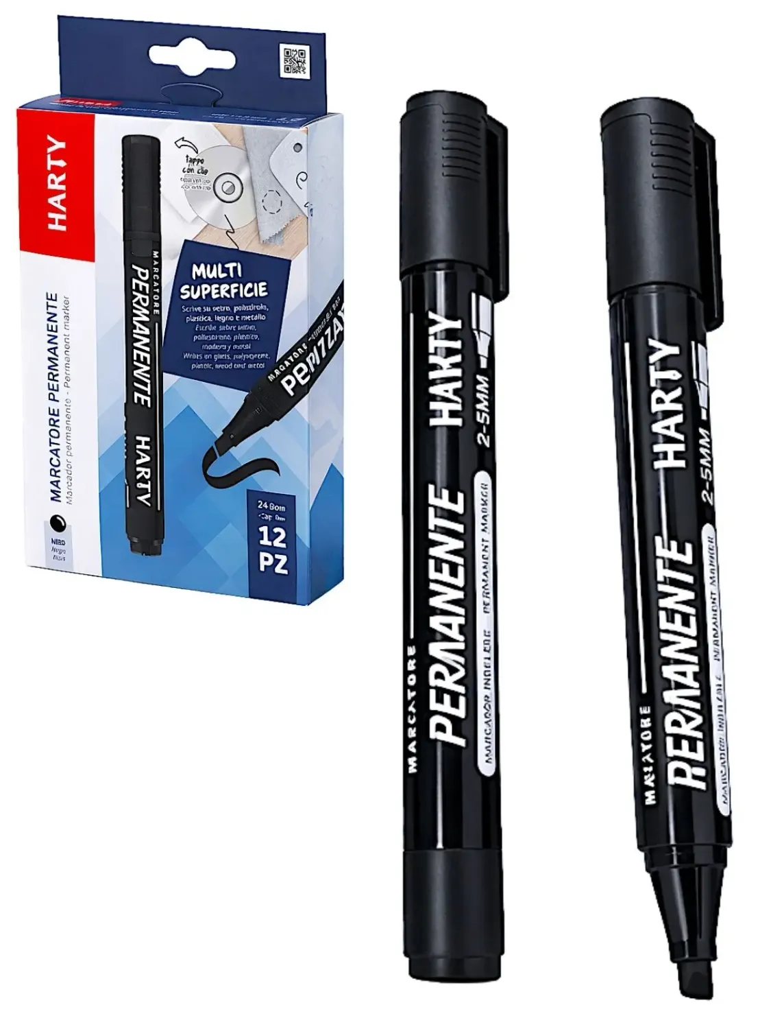 Marcador Permanente Cincel (12 pzas) Negro | Distribuidora Mérida