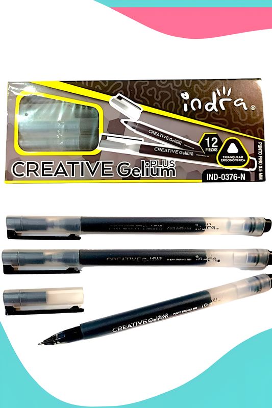 683078 bolígrafo gel negro c/6 gelium plus