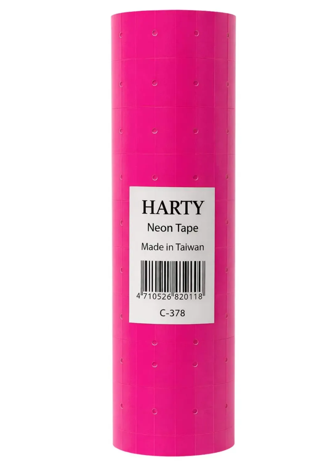 Venta al mayoreo de 10 rollos de etiquetas rosa fluorescente para precio Harty en México.