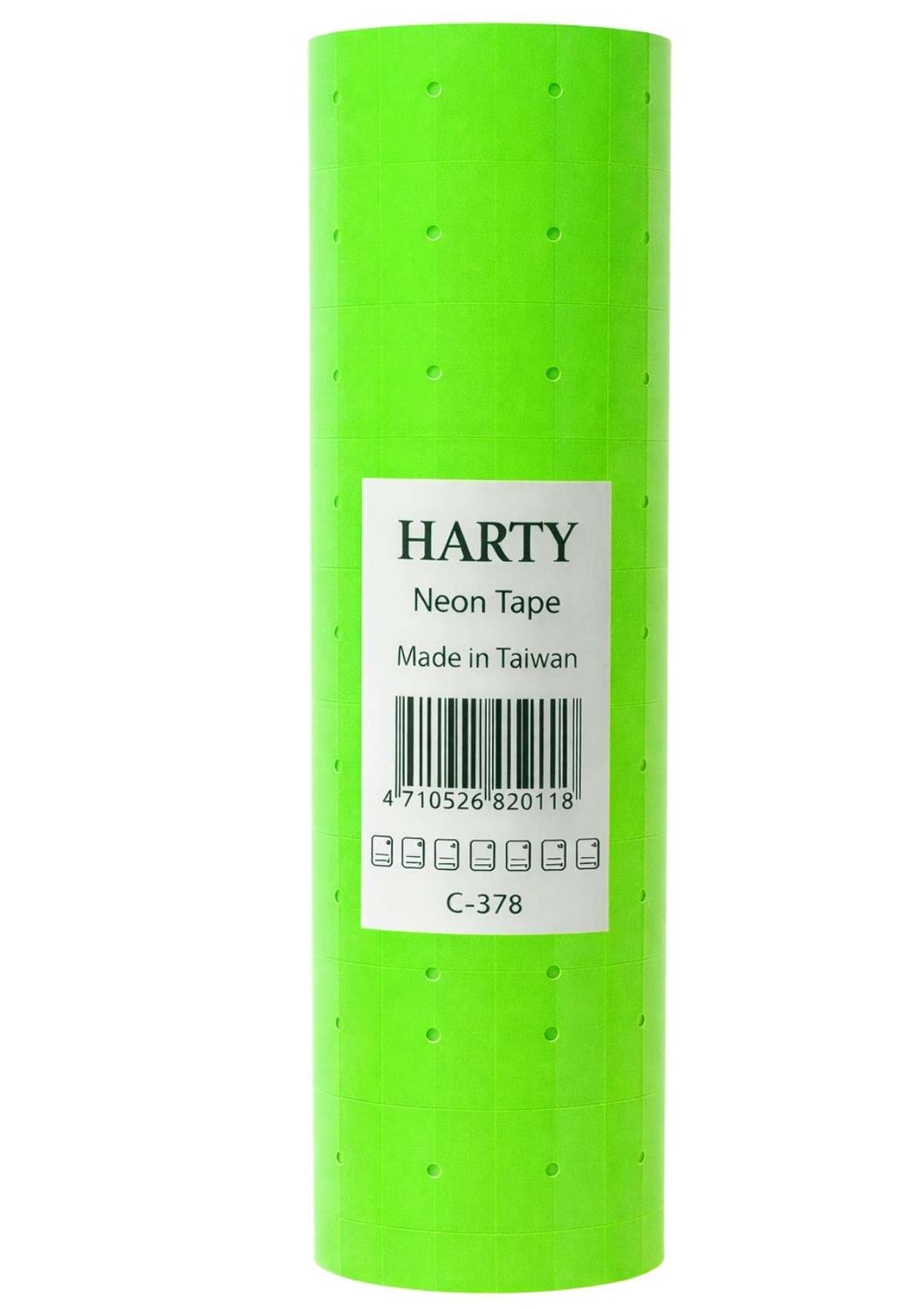 Venta al mayoreo de 10 rollos de etiquetas verdes para precio Harty en Distribuidora Mérida México