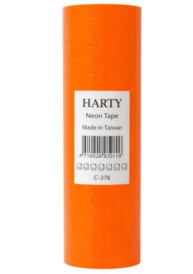 Venta al mayoreo de 10 rollos de etiquetas naranja fluorescente para precio Harty en Distribuidora Mérida México.