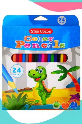 lapices de colores star color c/24 dinosaurios