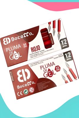 bolígrafo gel rojo c/12