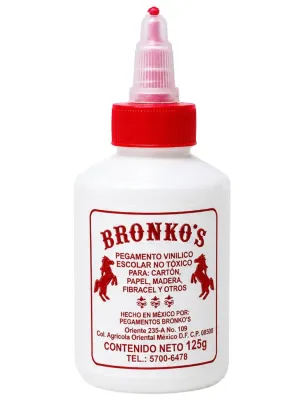 Pegamento líquido blanco Bronkos de 125 ml para manualidades.