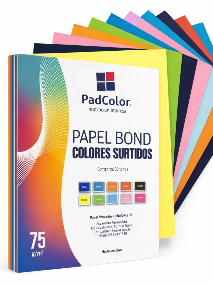 Hojas de Color Surtidas Tamaño Carta Paq. c/100 Paquete de hojas de color surtidas tamaño carta con 100 piezas.