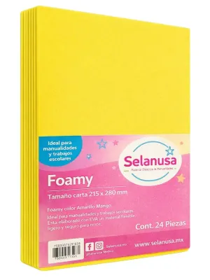 Foamy Tamaño Carta Amarillo Mango (24 pzas) Foamy Tamaño Carta Amarillo Mango (24 pzas)