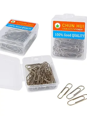 Caja de clips metálicos de 80 piezas para surtido de oficina