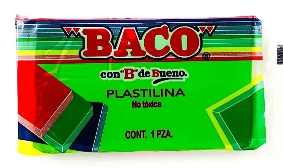 Barra individual al por mayor de plastilina escolar Baco en color verde claro