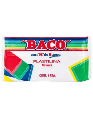 Barra individual de plastilina Baco color blanco.