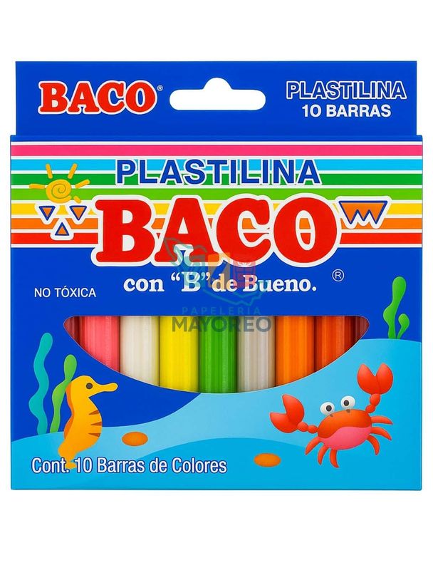 Plastilina Baco Caja con 10 Barras de Colores