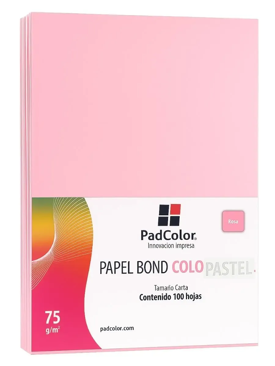 Paquete de 100 hojas de color rosa pastel tamaño carta.
