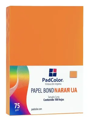 Hojas de Color Naranja Tamaño Carta | Paq. c/100
